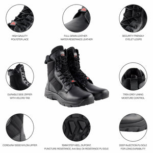 Para Trooper Men's FORCE 8" Side-Zip Light Weight Boots